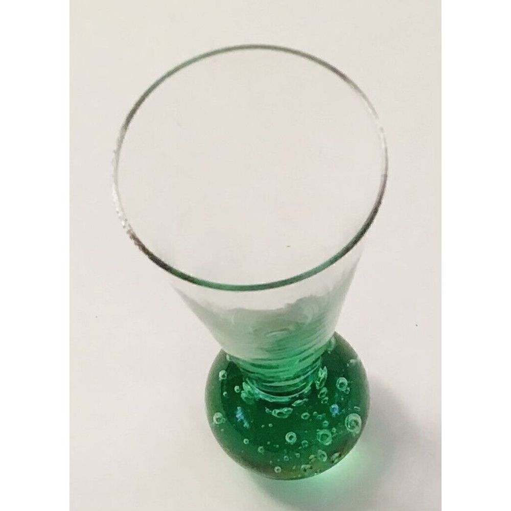 Vintage Hand Blown Cordial Bubble Ball Shot Bar Glasses Set of 4 - Picture 9 of 12